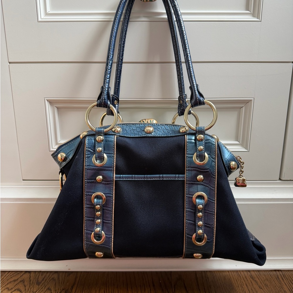 Kathy Van Zeeland Navy Blue Shoulder Bag - Picture 3 of 15